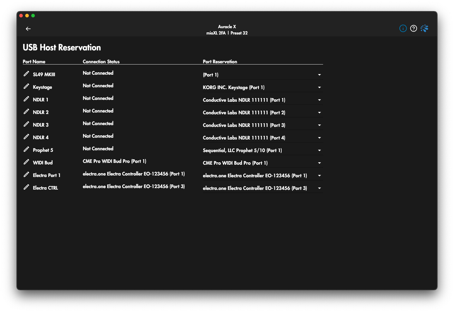 USB Host Reservation