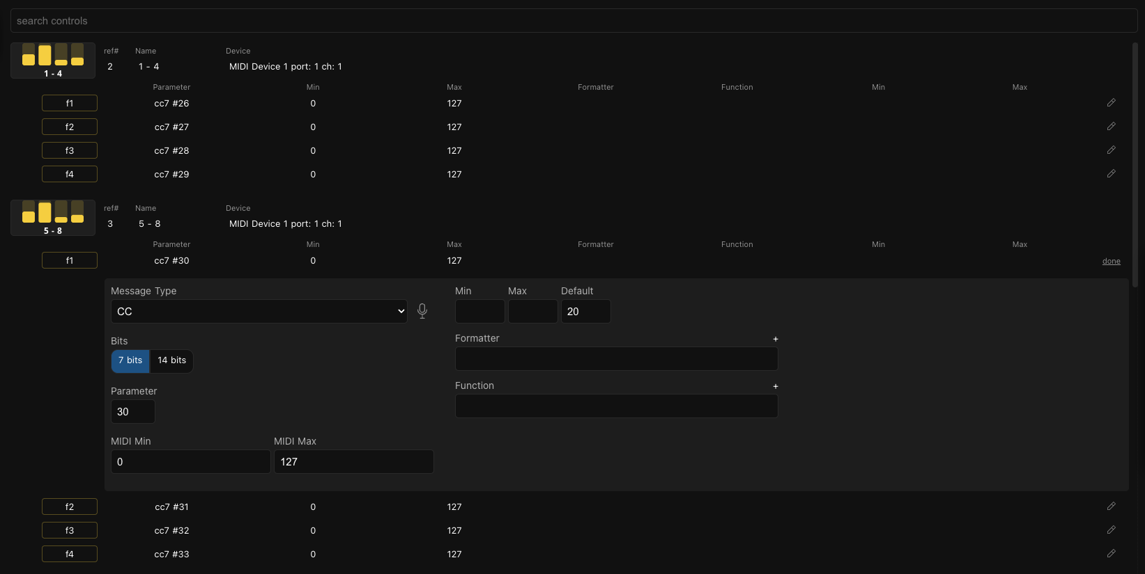Controls edit