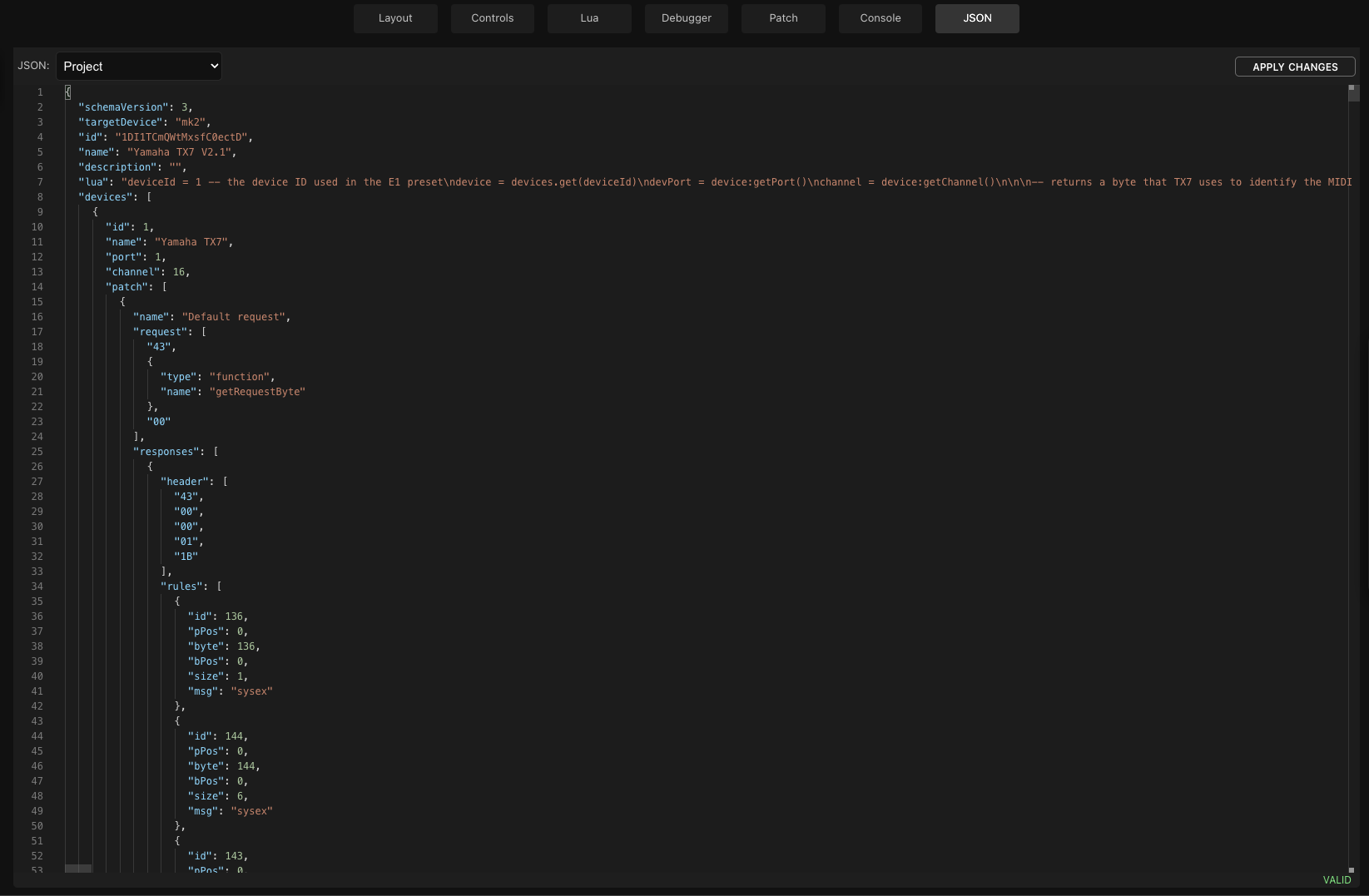 Project JSON
