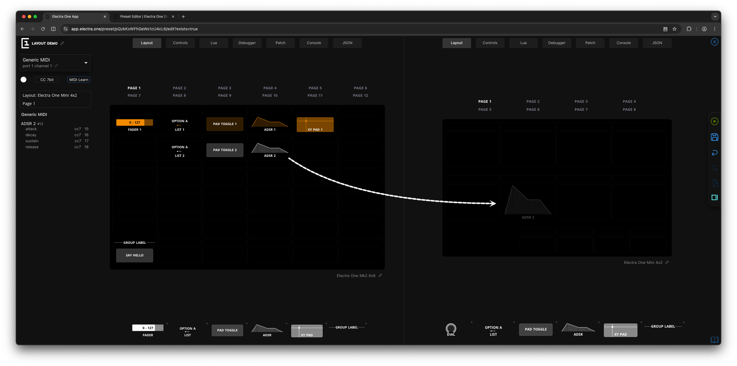 Drag and drop in between layouts