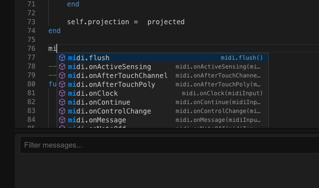 Lua editor autocomplete