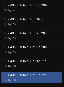 Patch Editor Captured messages