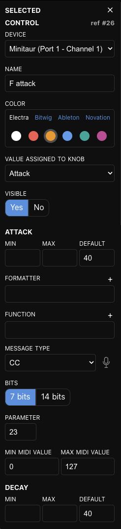 ADSR attributes
