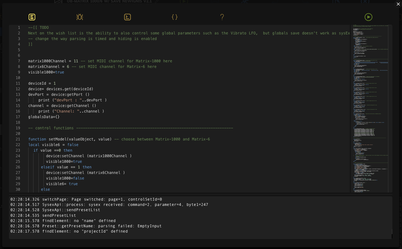Lua editor