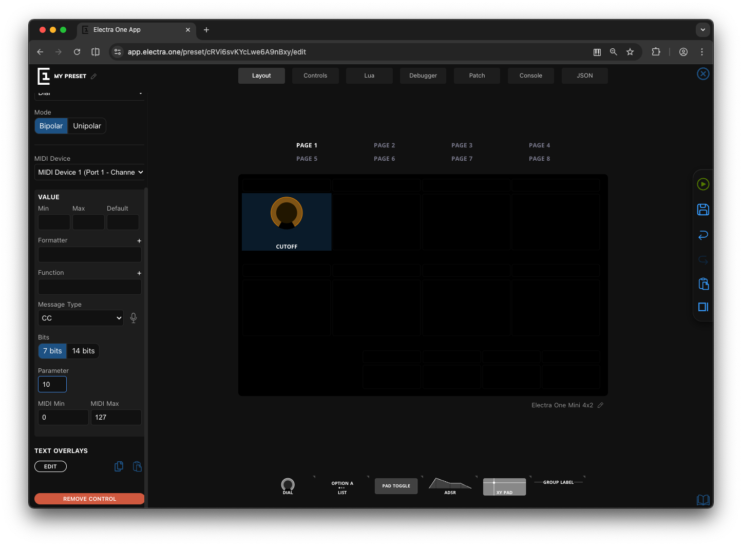 Adjust control CC