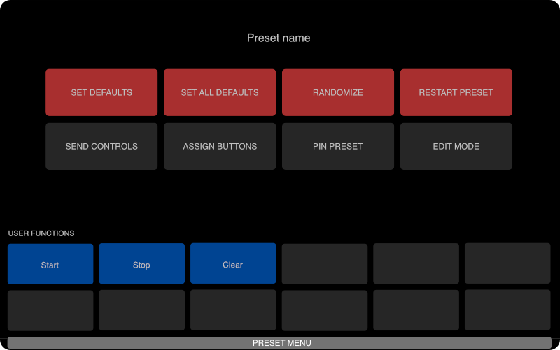 Preset Menu