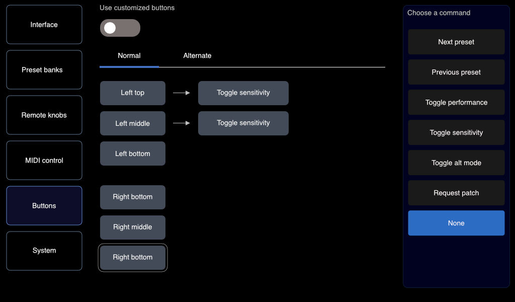 Button mappings