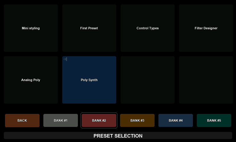 Preset selection