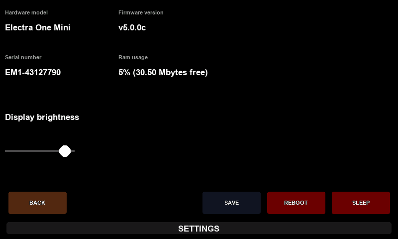 The Settings window