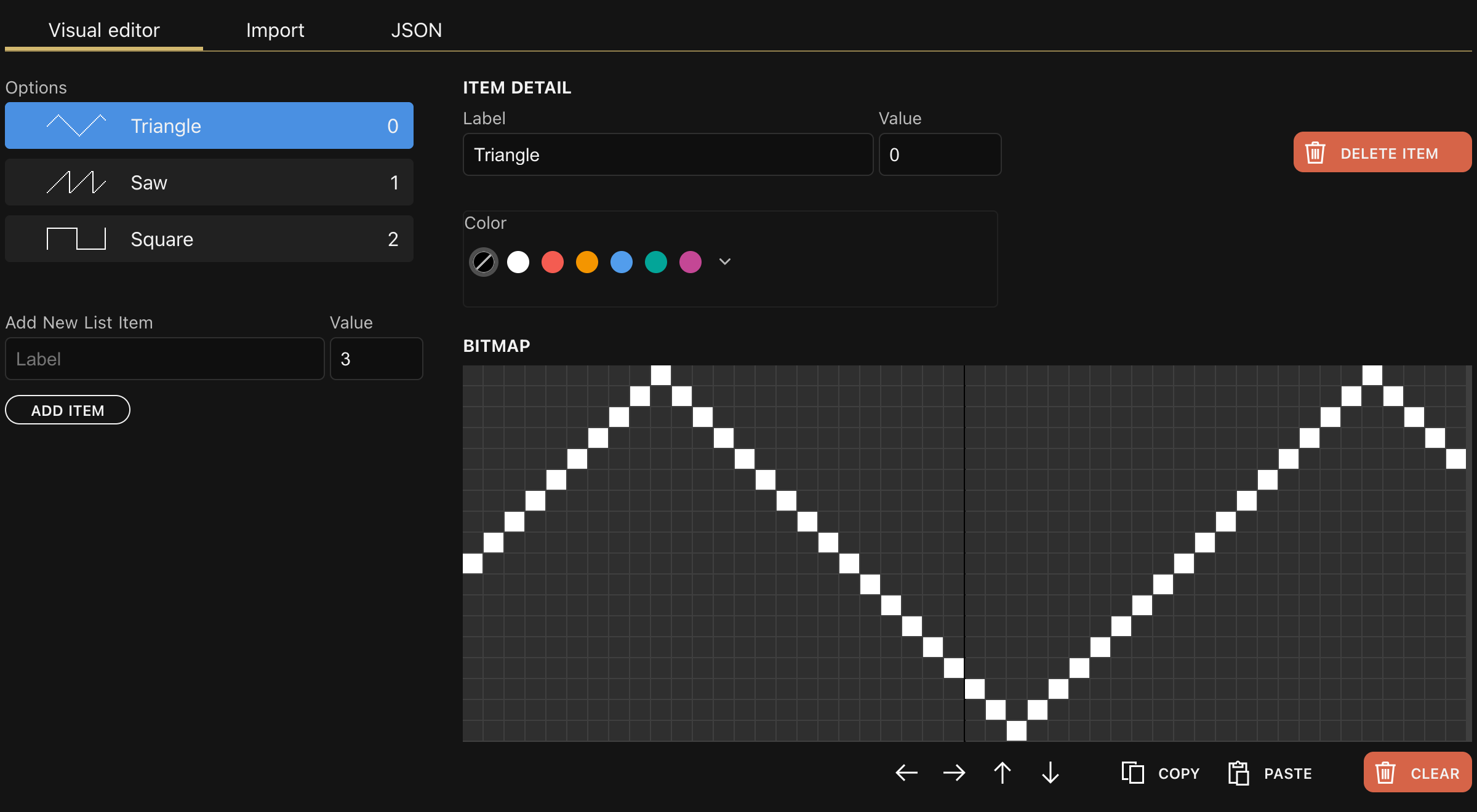 The bitmap editor