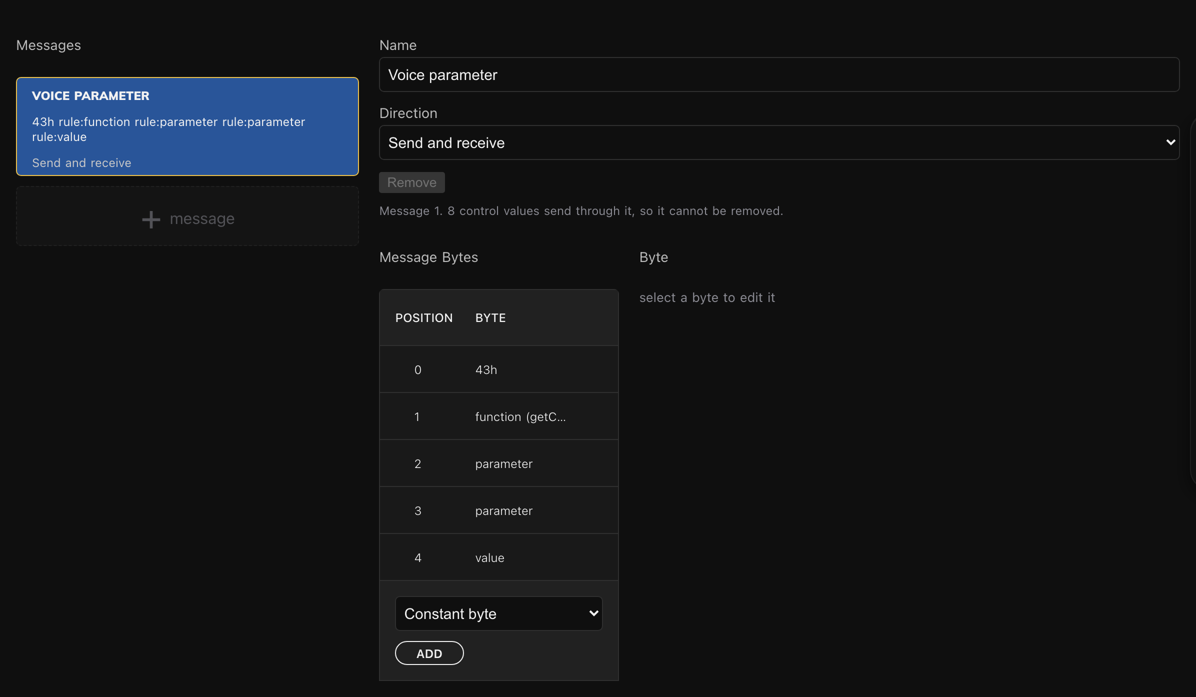 The device's message library