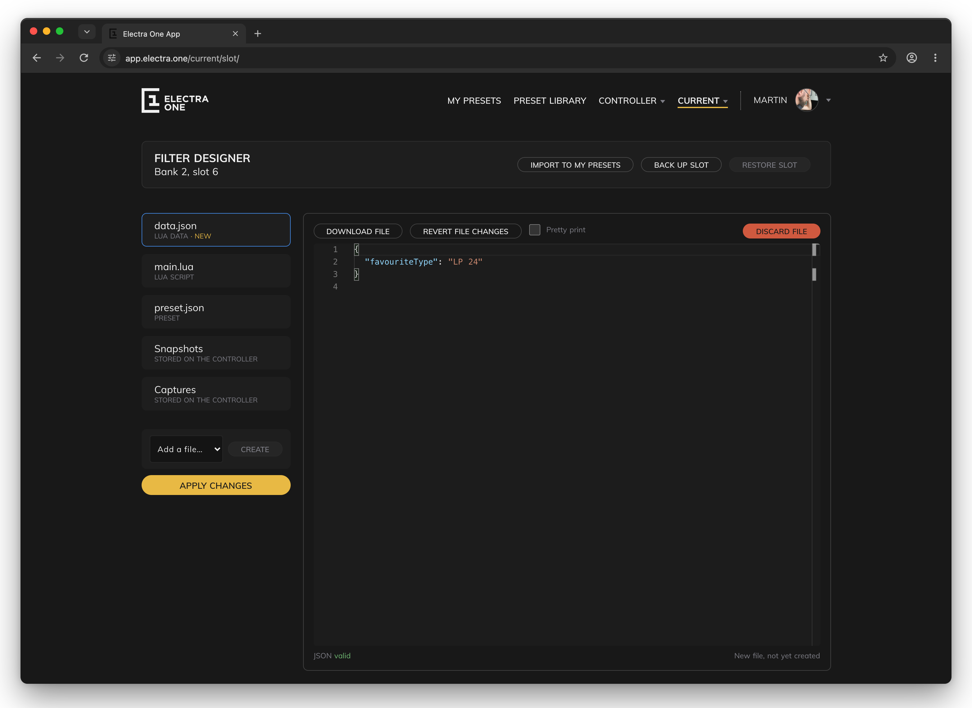 Adding a file to a slot