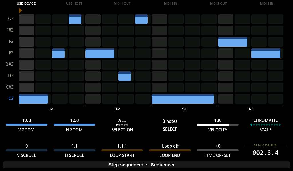 The Step Sequencer preset on Electra One Mk2