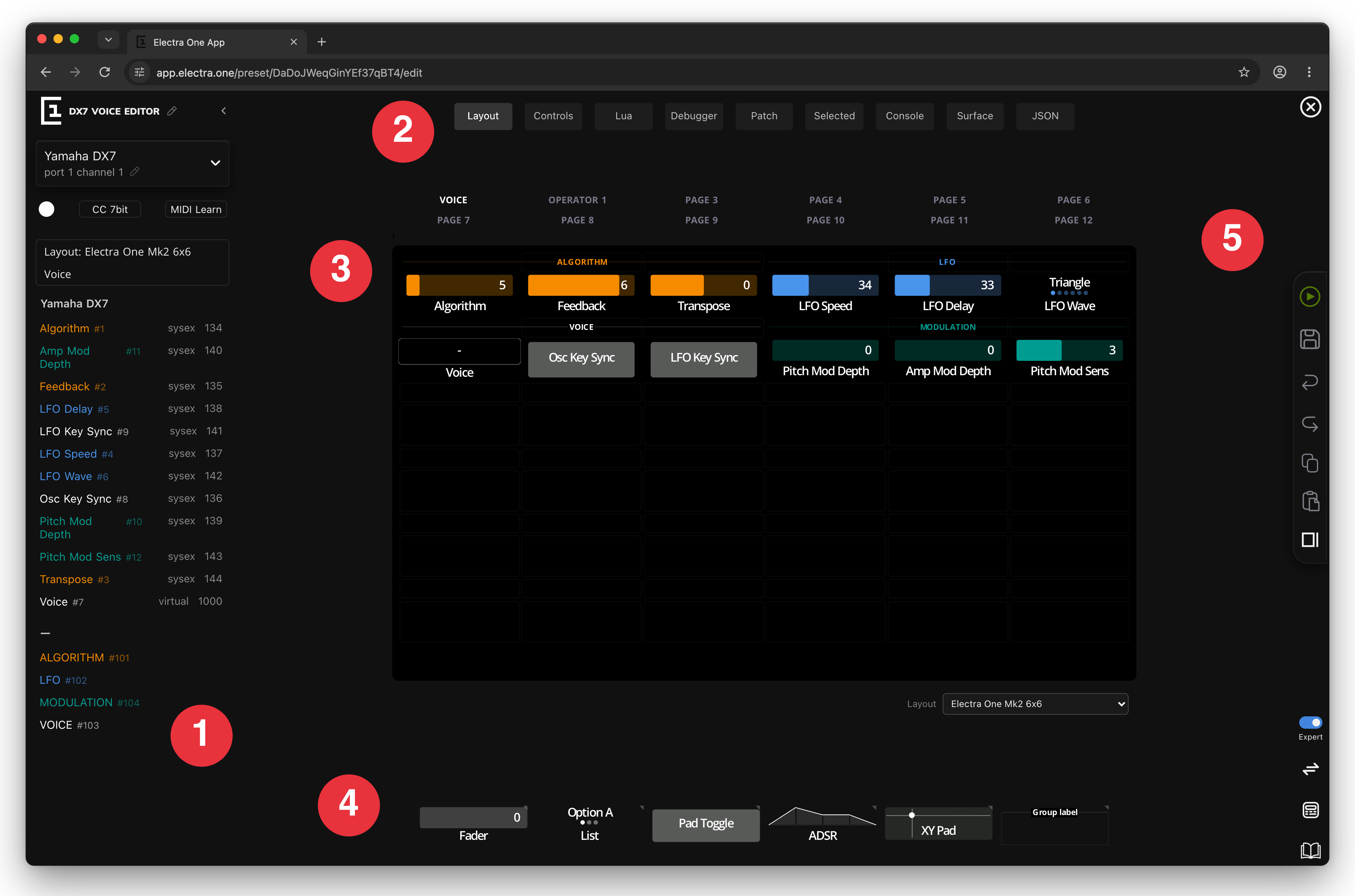 The editor window