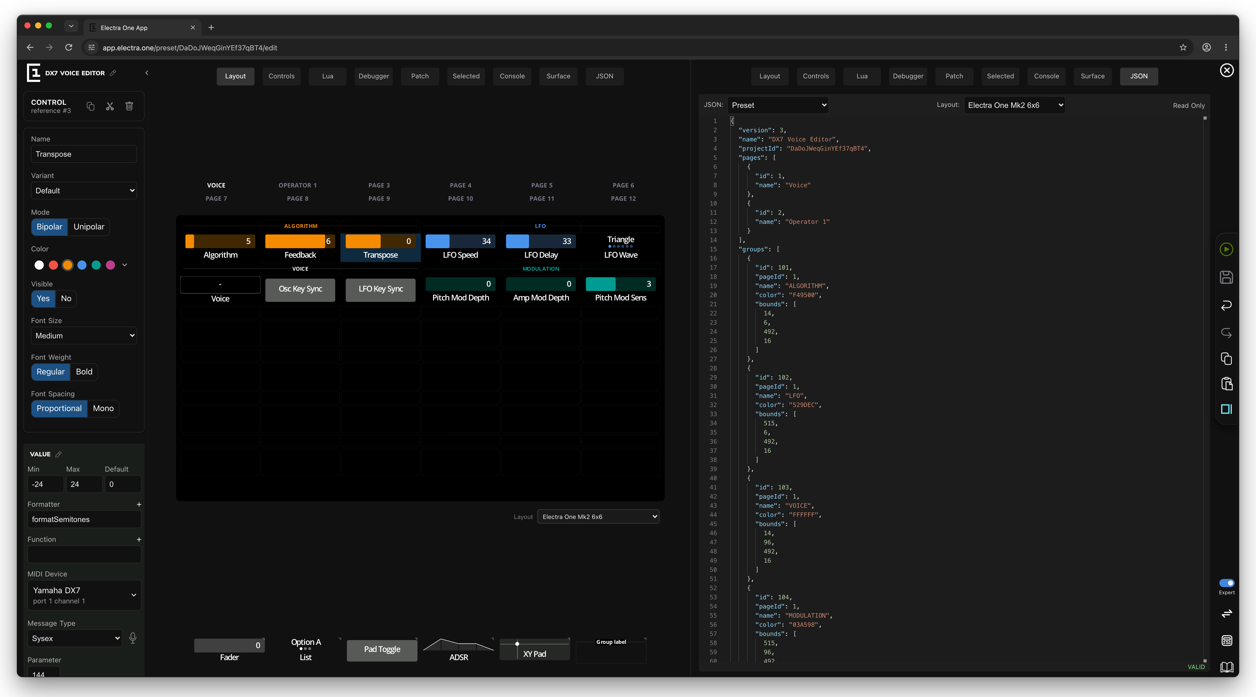 The JSON view