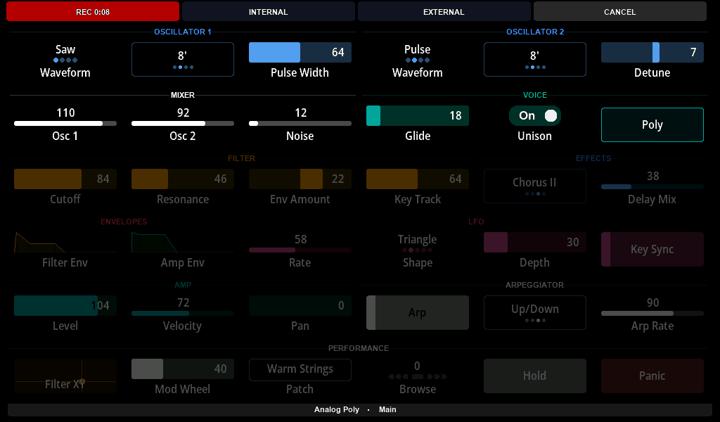 The capture tool bar