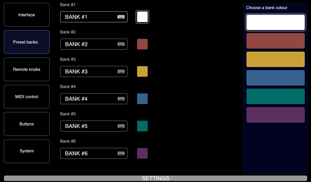 Preset banks