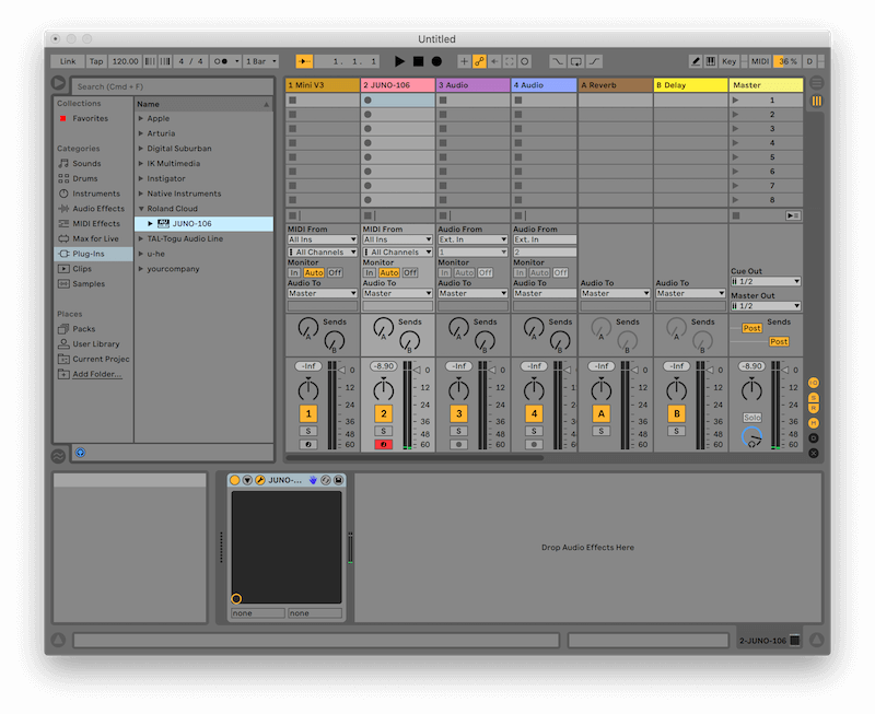 Ableton configured tracks