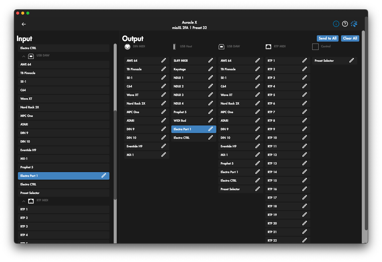 DAW to USB Host Port 1