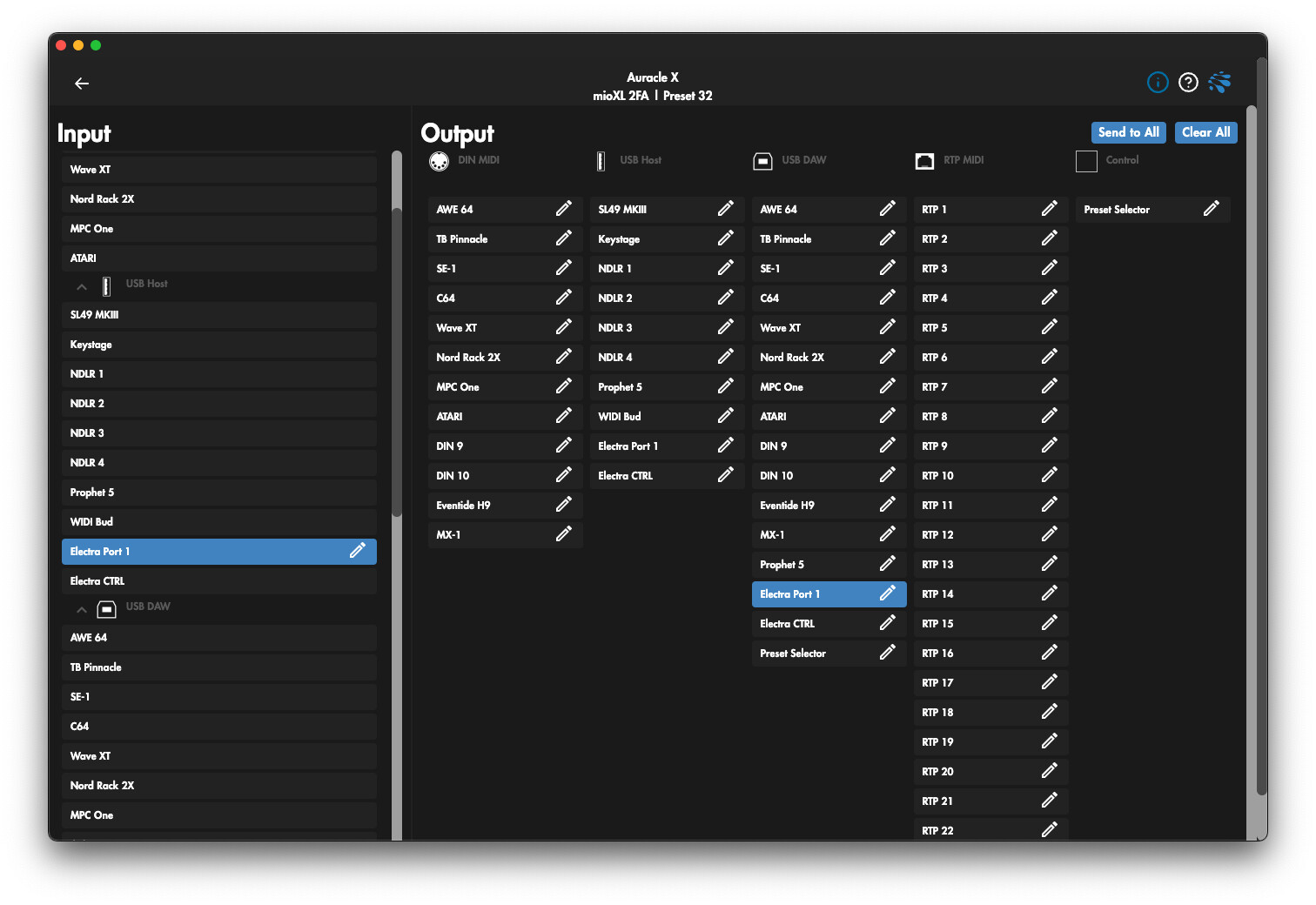USB Host to DAW PORT 1