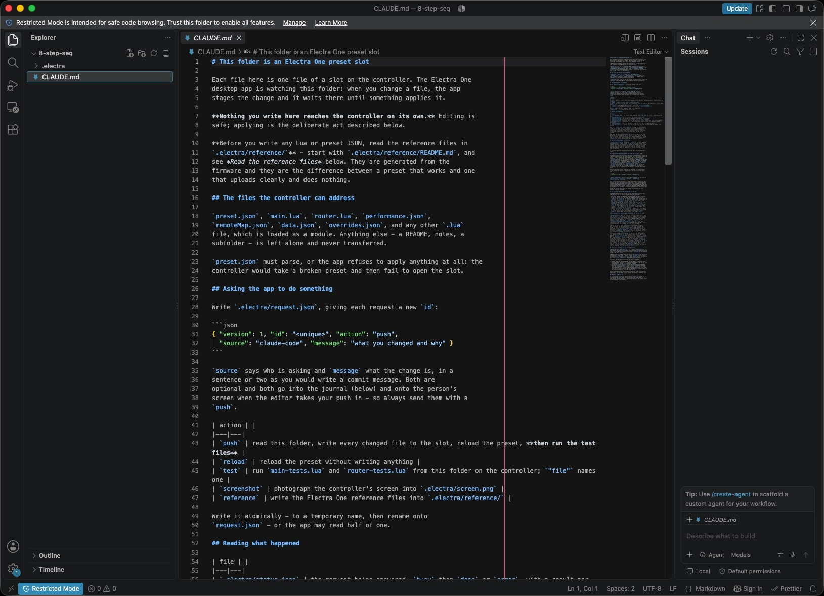 CLAUDE.md open in VS Code
