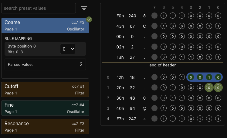 Patch Editor assign parameter